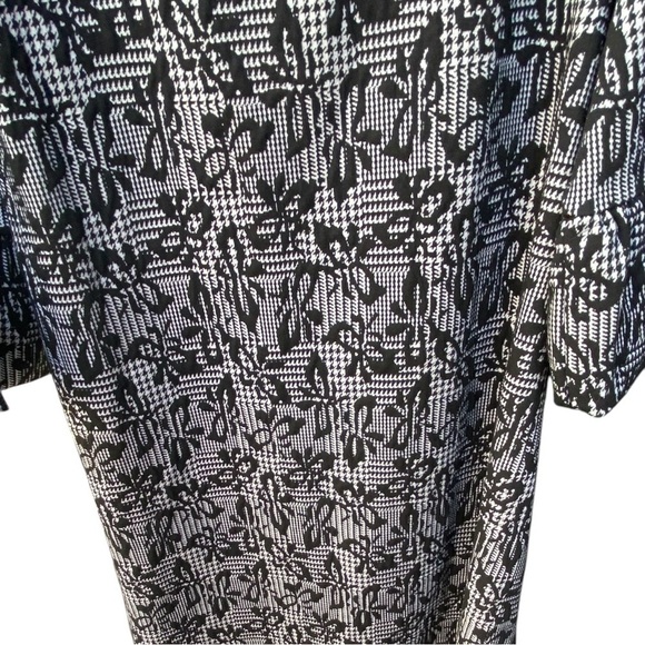 Nina Leopard Black and White Floral Bell Sleeve Mini Dress I Size: L - Picture 4 of 8